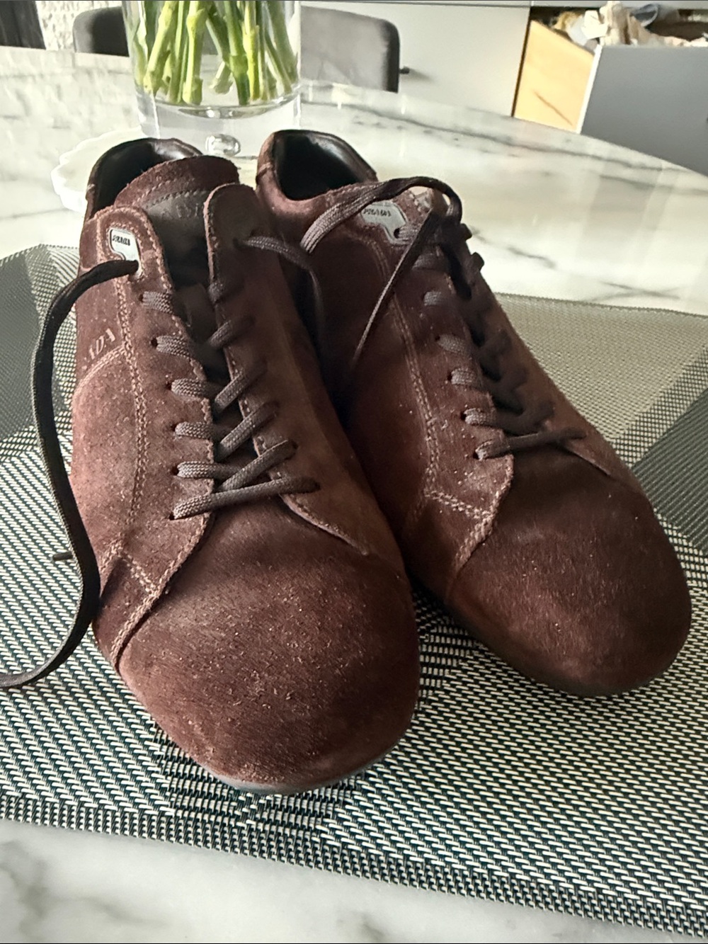 Prada Men's Suede Sneakers - Dark Brown - Picture 6 of 6